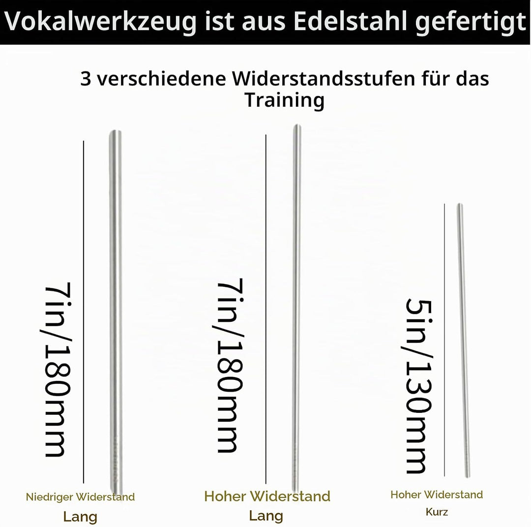 Sing Stroh für Stimmbildung und Heilhilfe, Stimmband-Stroh Stimmtrainer Metall-Therapiewerkzeug für