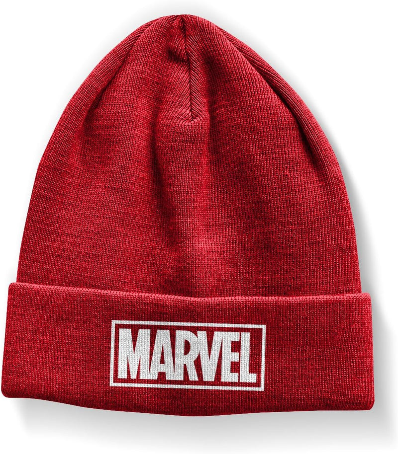 Officially Licensed Merchandise Marvel Red Logo Beanie (Red)