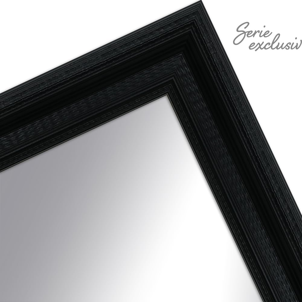 WANDStyle Spiegel Barock und Antik Stil I Aussenmass ca. 71x91 cm I Farbe Schwarz I schwarzer Wandsp