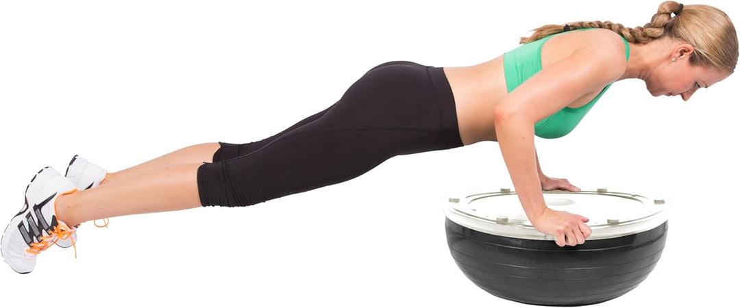 SportPlus Balance Ball Halbkugel inkl. Traningsbänder, ca. 62 cm Durchmesser, Balance Trainer für Gl