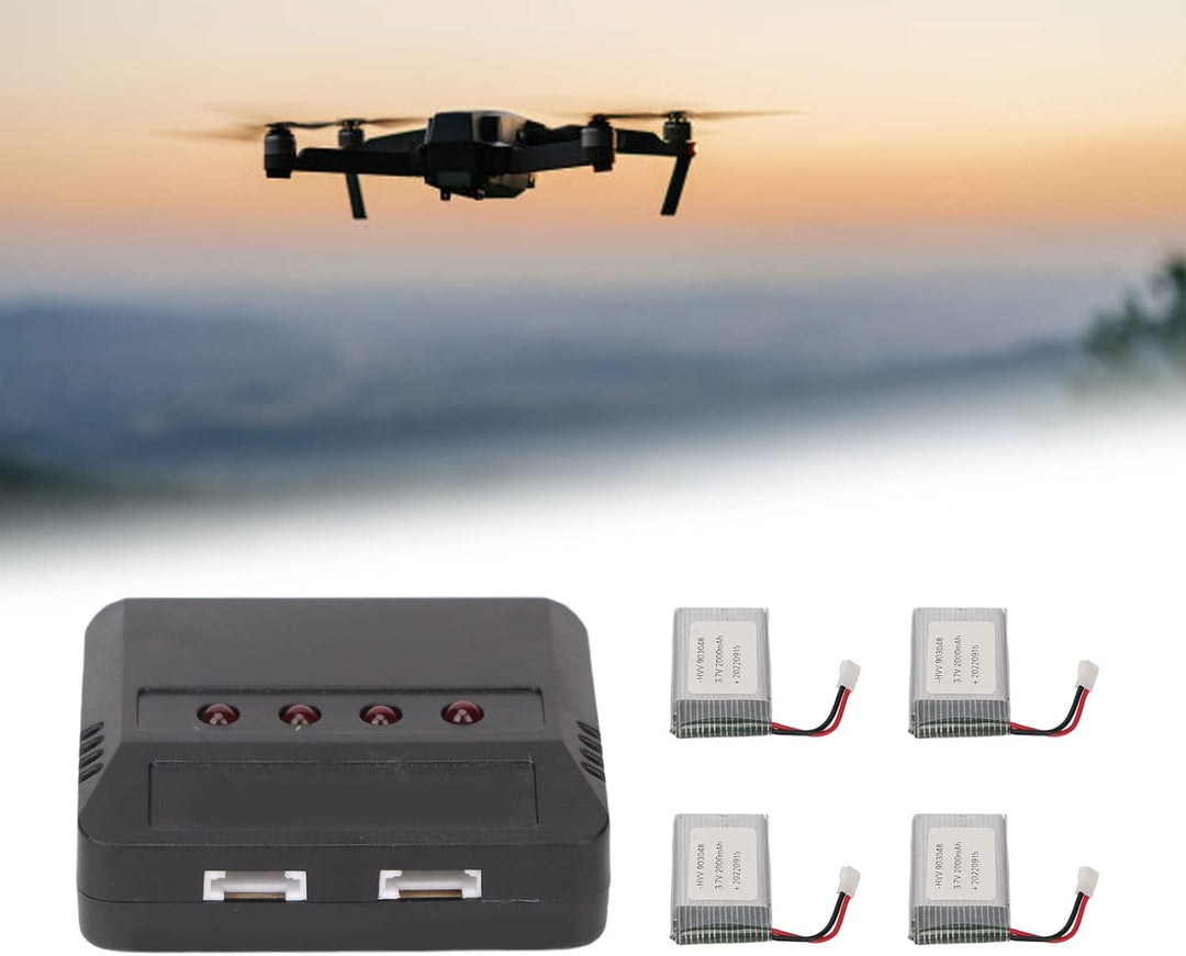 4 Pack 2000mAh 3,7V Hochleistungs-Ersatzakku für KY601S H11D H11C RC Quadcopter, 903048 RC Drohne Ak