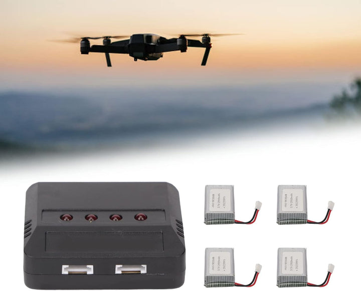 4 Pack 2000mAh 3,7V Hochleistungs-Ersatzakku für KY601S H11D H11C RC Quadcopter, 903048 RC Drohne Ak