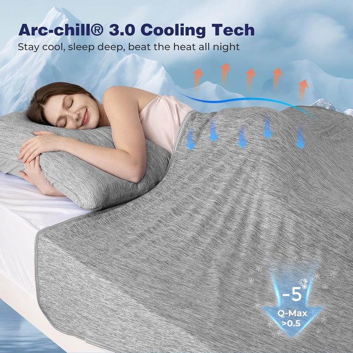 Luxear Selbstkühlende Decke, Arc-Chill Q-Max 0,5 Kühldecke, 2 in 1 Doppelseitige Dünne Sommerdecke B