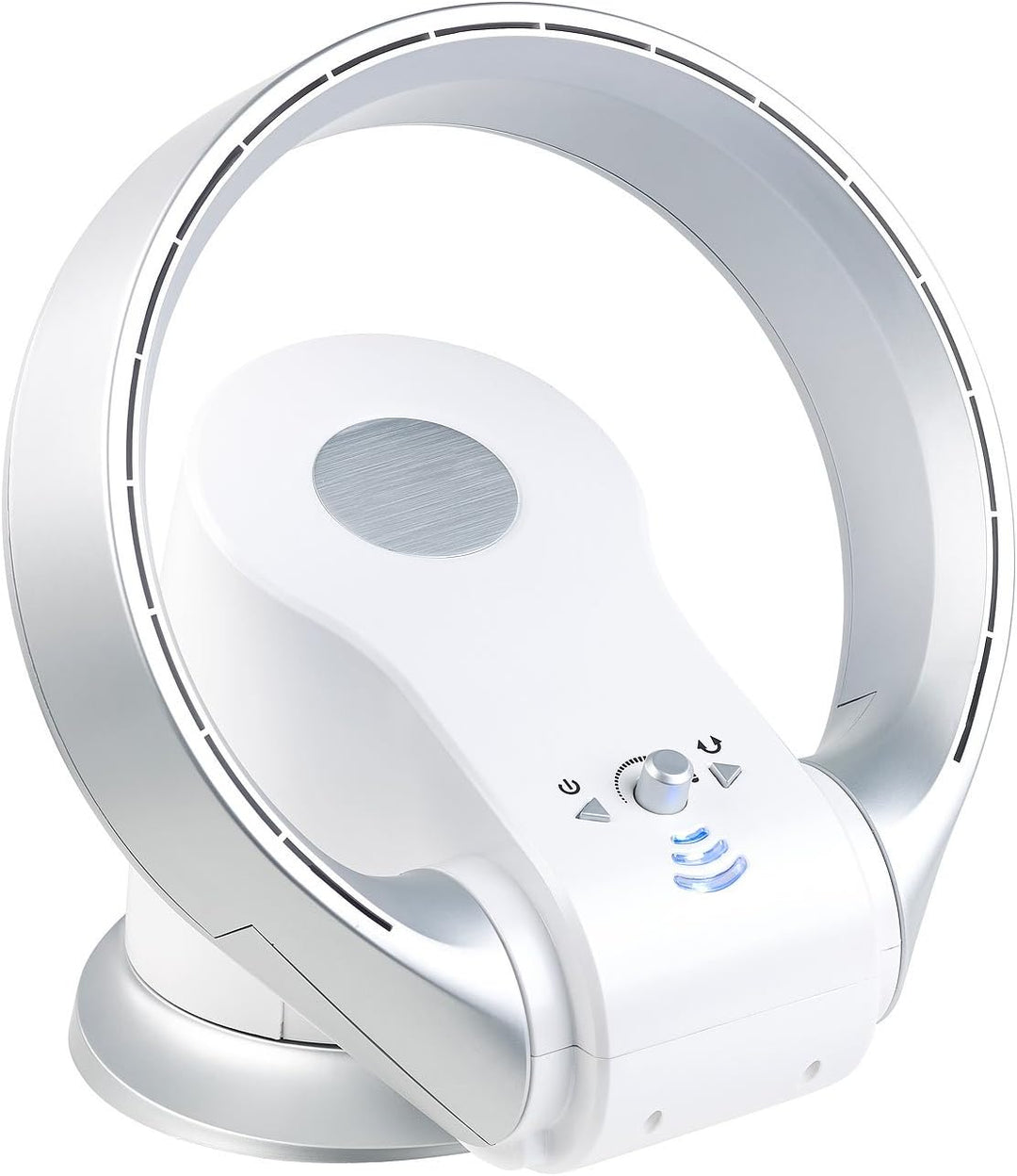 Sichler Haushaltsgeräte blattloser Ventilator: Rotorloser 360°-Tischventilator & Heizlüfter, Oszilla