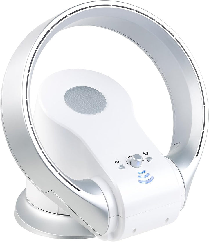 Sichler Haushaltsgeräte blattloser Ventilator: Rotorloser 360°-Tischventilator & Heizlüfter, Oszilla