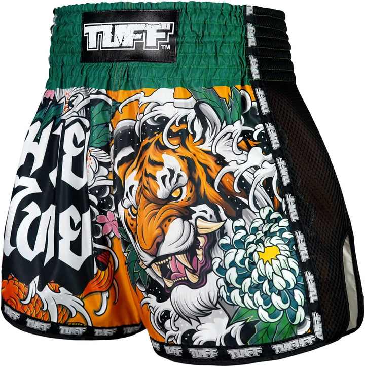 Tuff Sport Retro-Muay-Thai-Shorts, Box-Shorts, klassisch, schmaler Schnitt, MMA, Kickboxen, Workout-