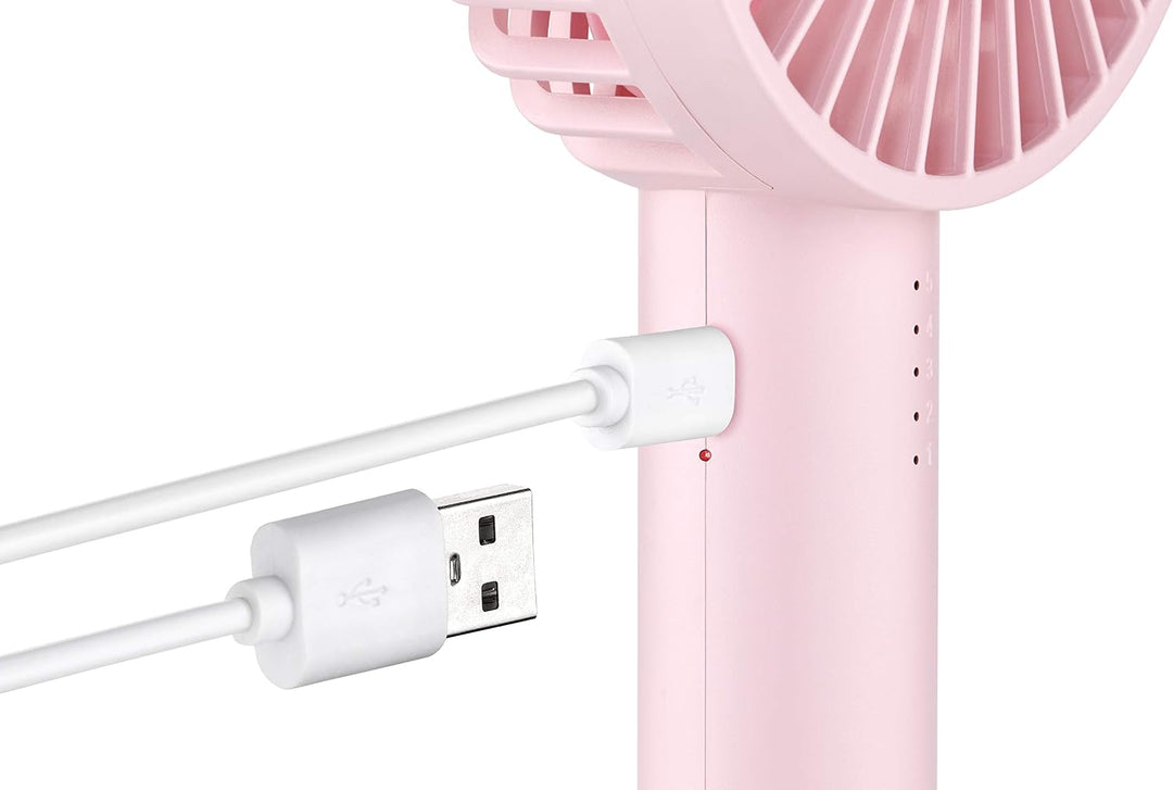 Unold Handventilator Breezy II Pink 86624 – Akku Handventilator 5 Stufen, 2–8 Std. Laufzeit, USB-Lad