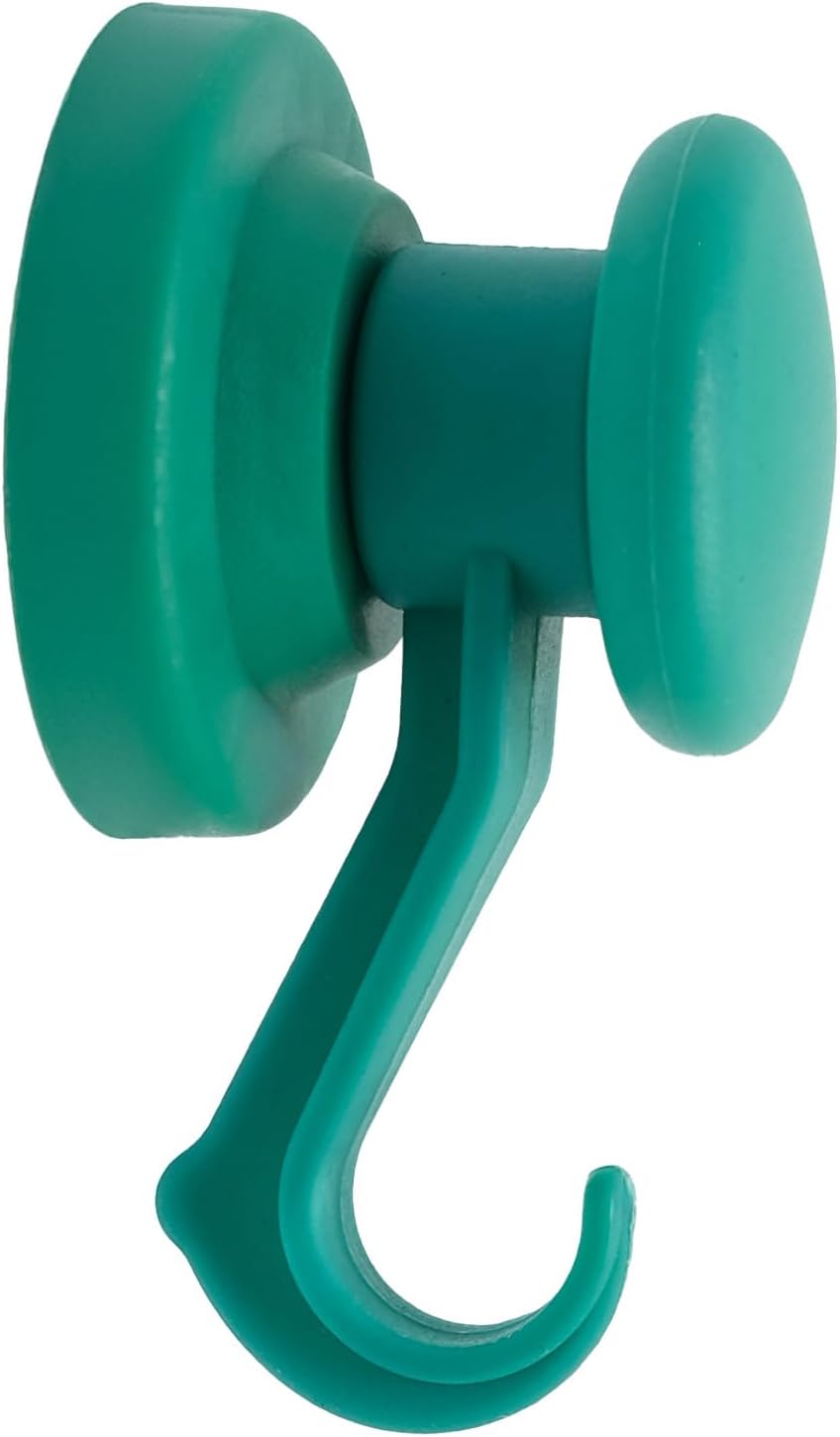 Grüner, Gummibeschichtetes Neodym - Magnet Mit Drehhaken zum Halten von Seil, Drähten und Kleidung -