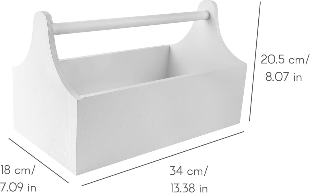 Creative Deco Werkzeugkiste Holz | Werkzeugkasten aus Holz | Masse 34 x 18 x 20,5 cm (+/- 0,5 cm) |