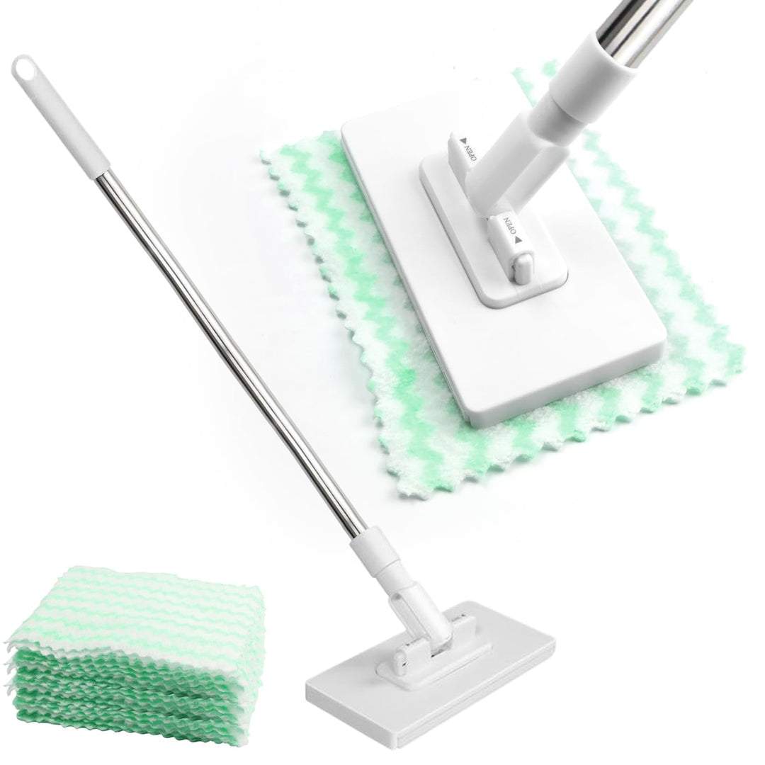 Wischmopp mit Druck-Klemm-System, EIN Knopf zum Wechseln, Automatisches Klemmtuch, Bodenwischer mit