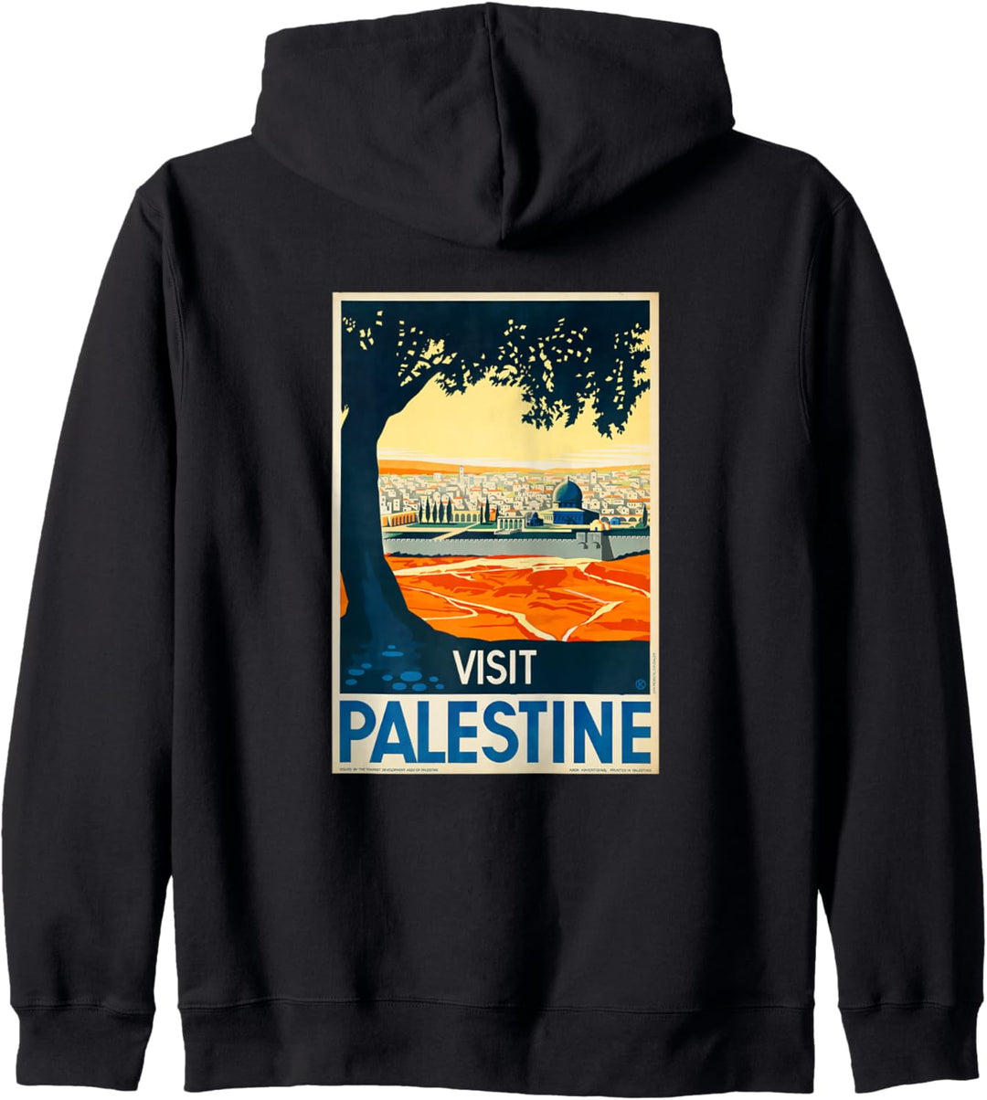 Besuchen Sie Palestine Vintage Middle East Poster Kapuzenjacke