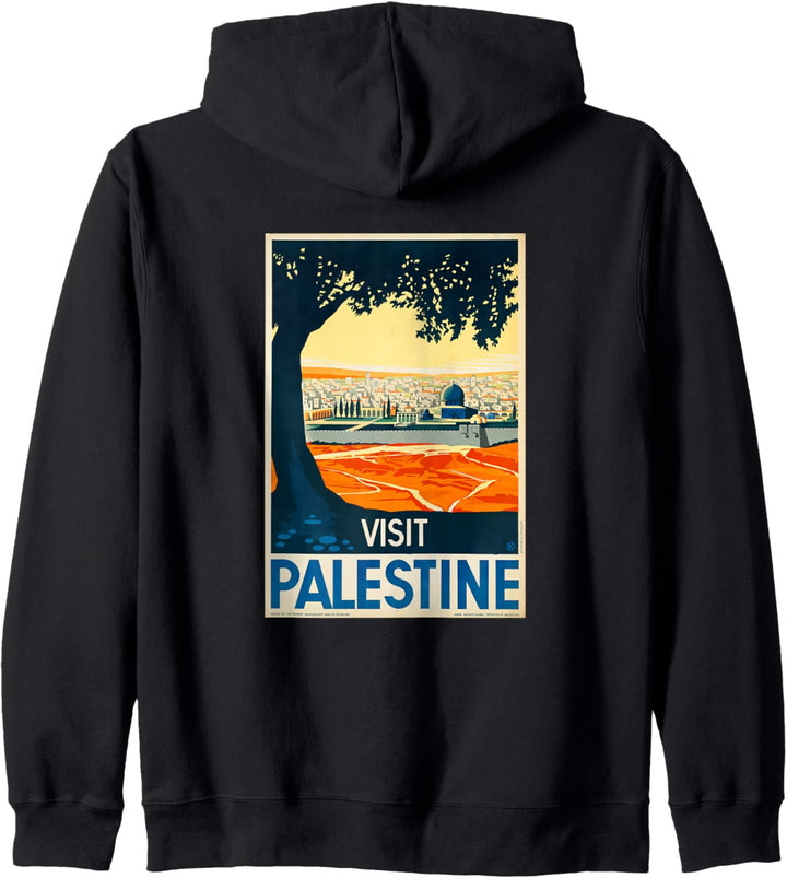Besuchen Sie Palestine Vintage Middle East Poster Kapuzenjacke