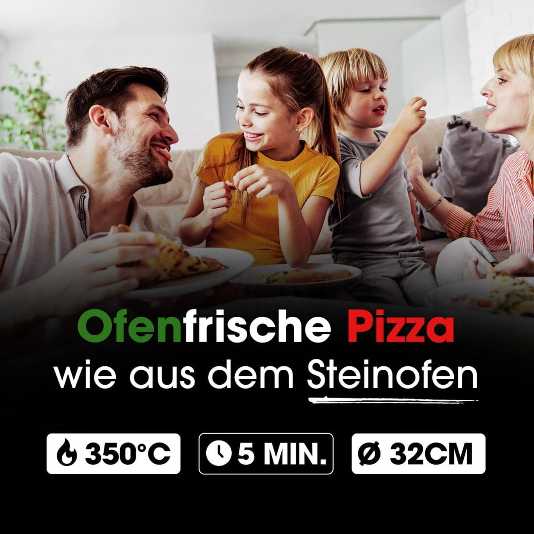Clatronic® Pizzaofen | Pizzarette 350°C f. italienische Steinofen Pizza zu Hause | Pizzaofen elektri