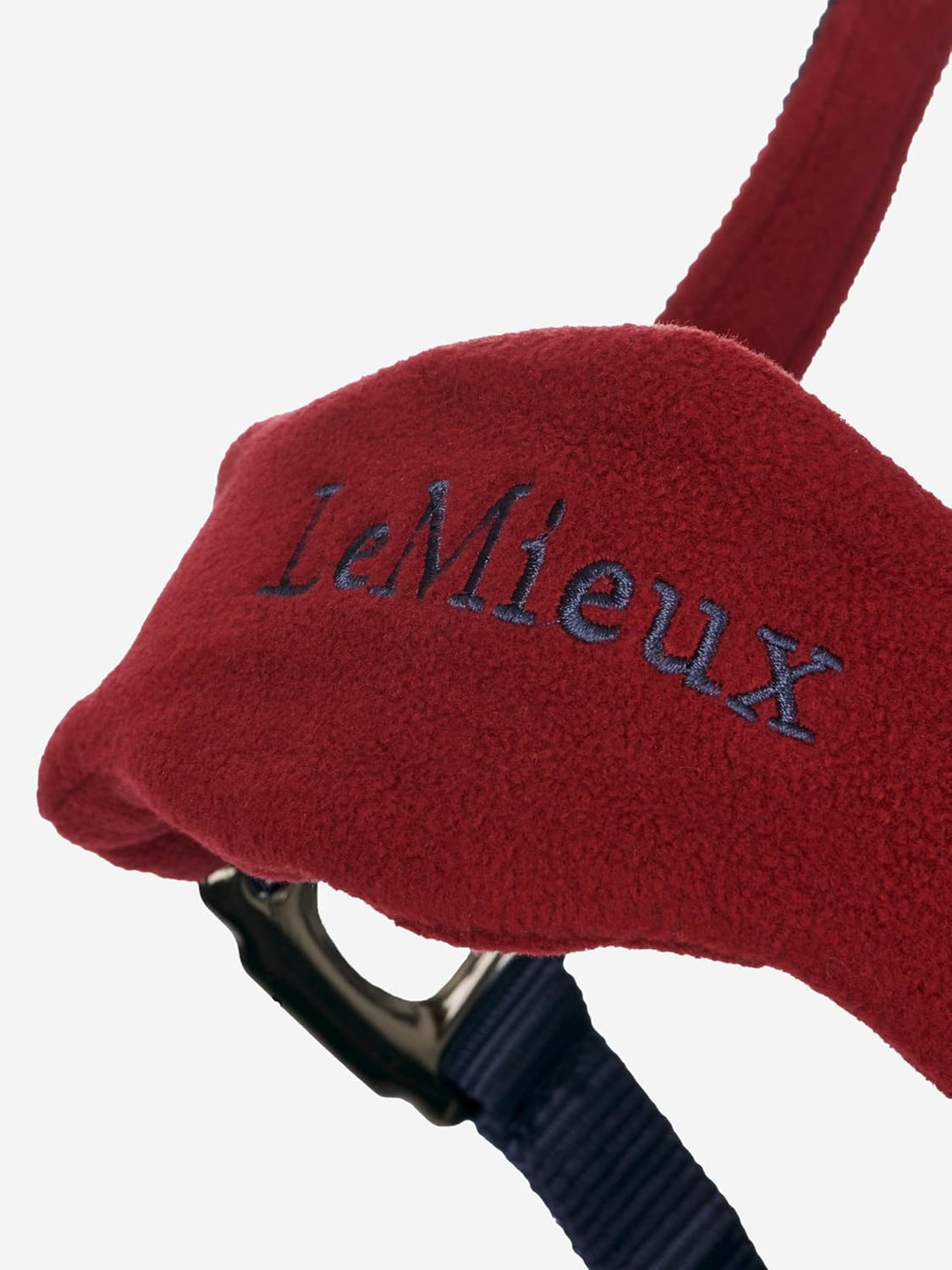 LeMieux Vogue Fleece Headcollar and Leadrope Halfter, Cob Burgunderrot/Marineblau