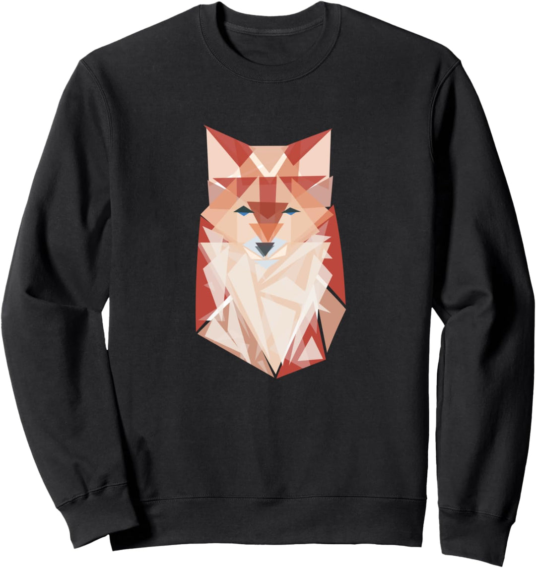 Fuchs Polygon Geometrie Wald Tier Minimalismus Hipster Sweatshirt