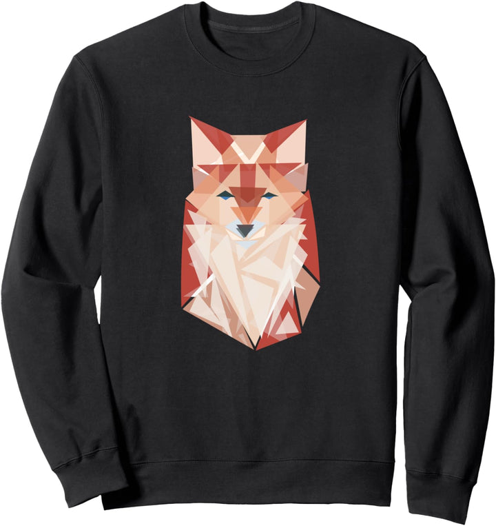 Fuchs Polygon Geometrie Wald Tier Minimalismus Hipster Sweatshirt