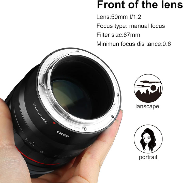 Meike MK-50 mm F1.2 grosse Blende Vollrahmen manueller Fokus Fixobjektiv für Z-Mount Z5 Z6 Z7 Z50