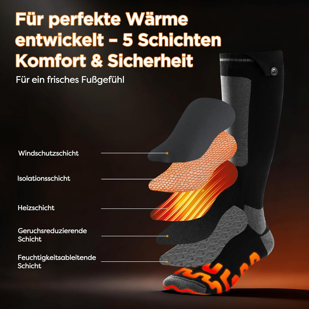 Beheizbare Socken, Beheizte Socken Damen Herren, die Lösung für Maximale Heizfläche im Jahr 2025 5V