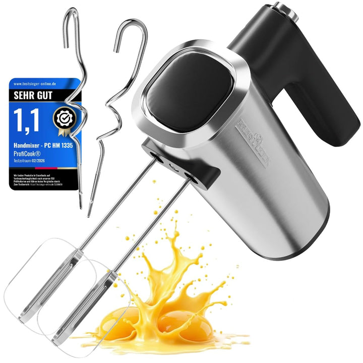ProfiCook® Handmixer | 5 Stufen | sanfter Start | spülmaschinengeeignetes Zubehör | Turbo | 400W | M