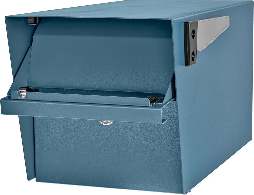 Mail Boss 7584 Mail Manager Sicherheitsbriefkasten mit Bordsteinkante, Century Blue, Century Blue