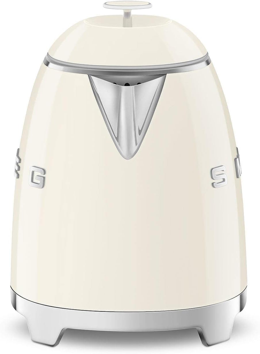 Smeg, Kleiner elektrischer Wasserkocher KLF05CREU 0,8 L, Edelstahlfilter, Sicherheitsabschaltung, Wa
