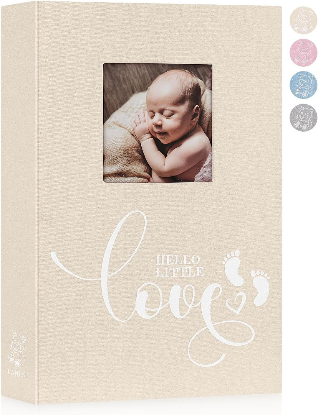 Lanpn Baby Photo Album 10x15 300 Fotos, Leinen Babyalbum Fotoalbum, 4x6 Einstecken Foto Album Einste
