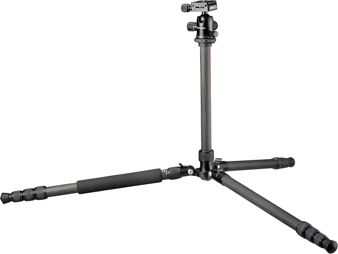 Bresser Carbon-Stativ 165cm höhenverstellbar, 3-in-1 Dreibein Einbein Bodenstativ, 10kg Traglast, Ar