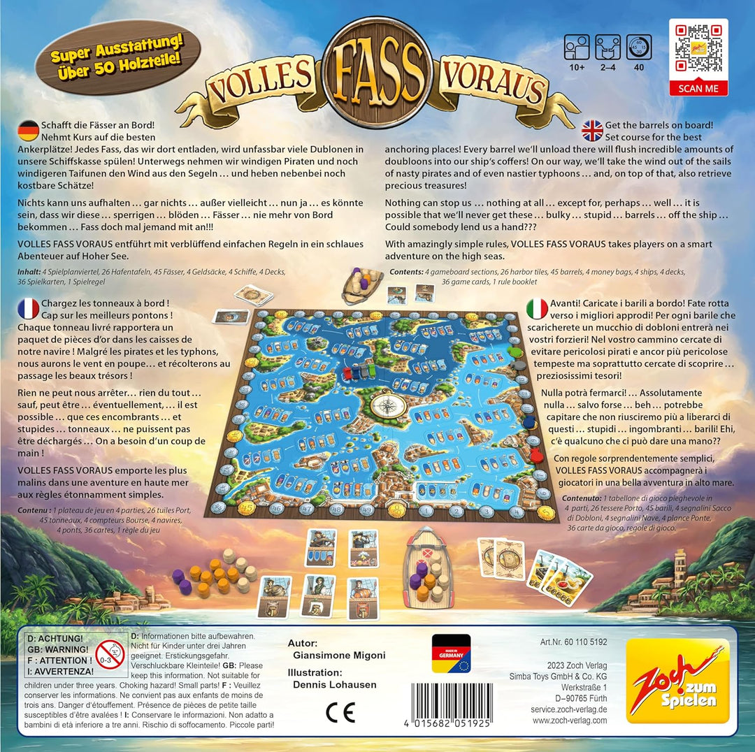 Zoch 601105192 - Volles Fass voraus (Brettspiel) - fas(s) zinierendes Familienspiel für Kinder und E