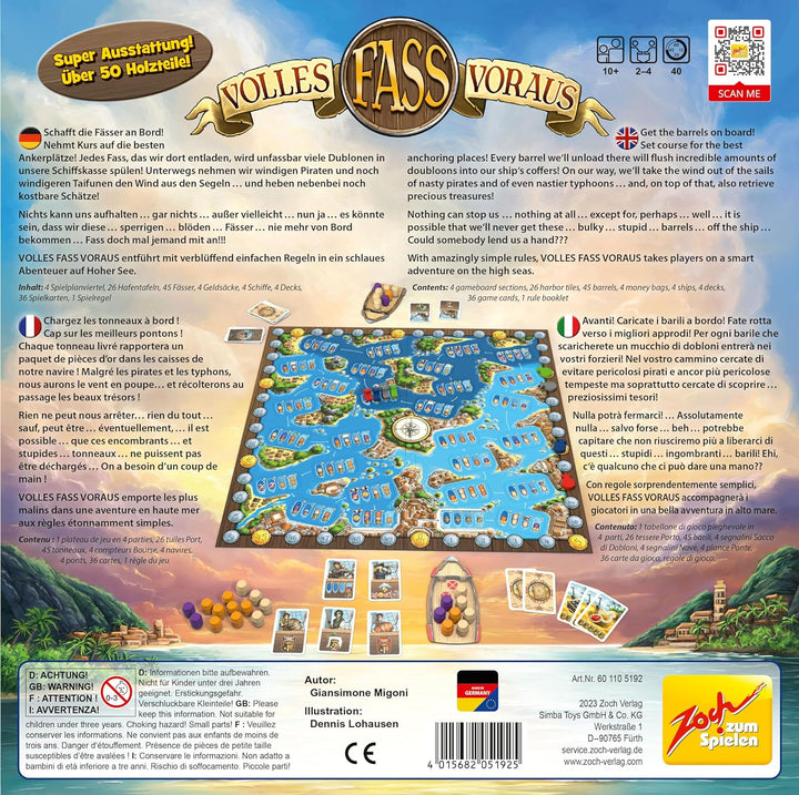 Zoch 601105192 - Volles Fass voraus (Brettspiel) - fas(s) zinierendes Familienspiel für Kinder und E