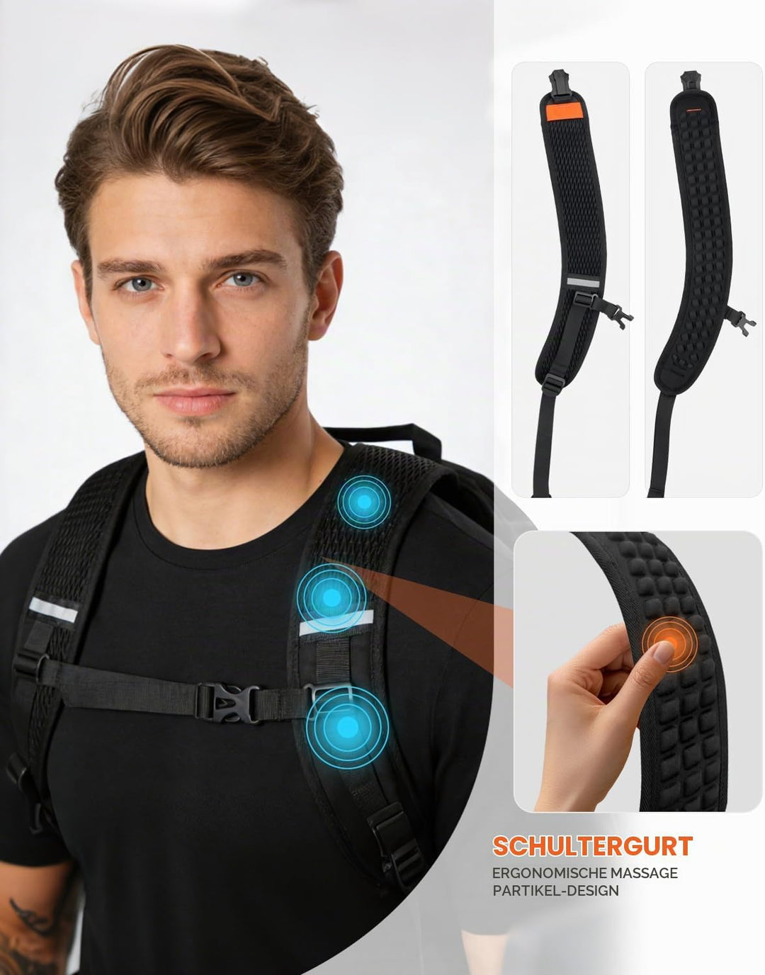 Rucksack mit Rollen 2 in 1 Abnehmbarer Rollrucksack Handgepäck– Wasserabweisend Rucksack Trolley mit