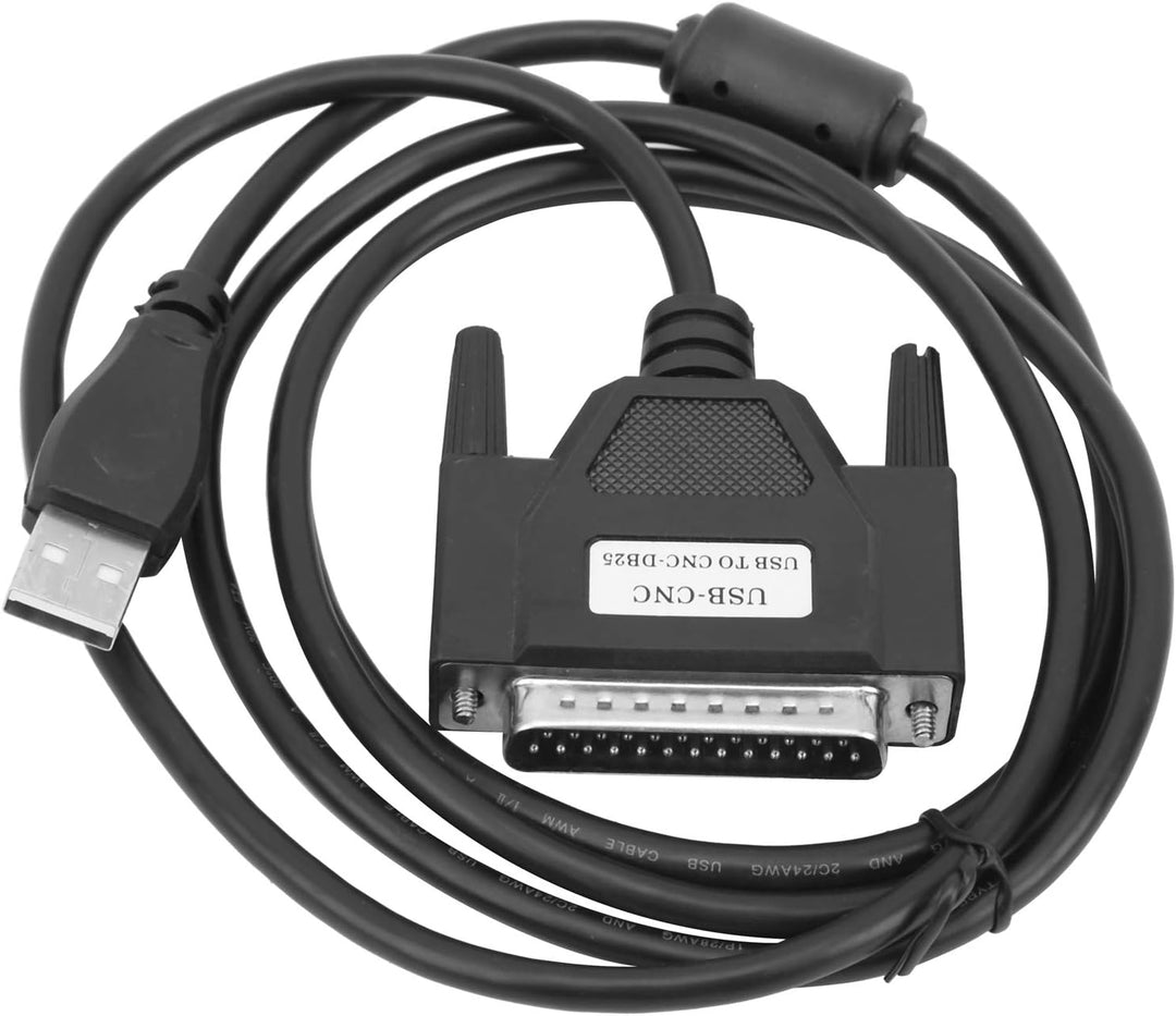 CNC-USB-Adapterkabel, schwarz DB25 12-Mbit/s-USB-Kabel zum Parallelkonverter Transformator Computer-