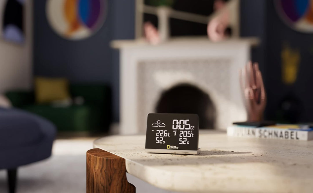 National Geographic Multi Colour Funkwetterstation mit True Black LCD-Display, 256-Farben, Innen- /