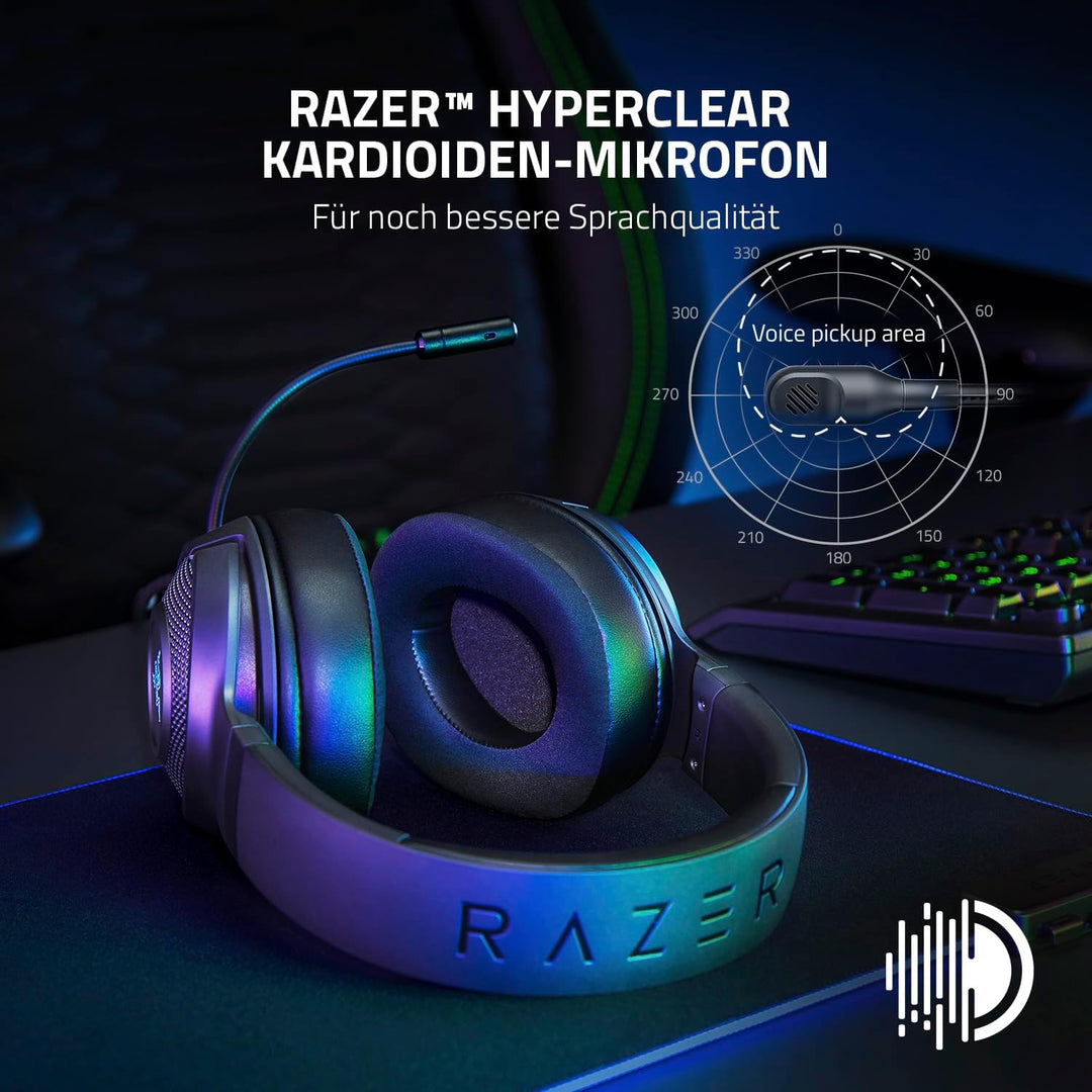 Razer Kraken V3 X - Kabelgebundenes USB-Gaming-Headset (Ultraleichter Kopfhörer, TriForce 40-mm-Trei