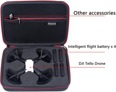 Smatree Tragetasche Kompatibel für DJI Tello Drone mit 4 Tello Flight Batteries (Tello Drone und 4 T