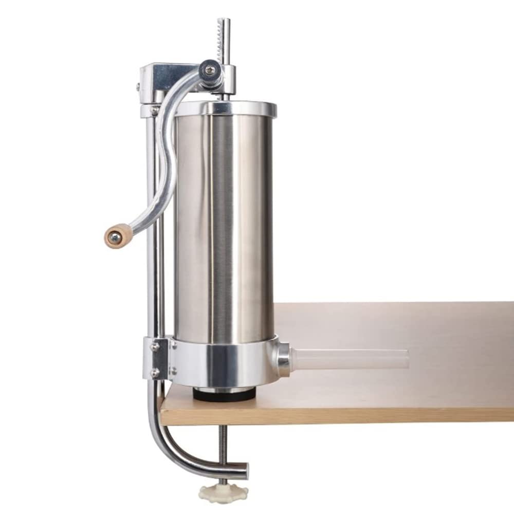 Wurstmaschine, vertikal, 3 l, aus lebensmittelechtem Edelstahl, manueller Füller mit Befestigungsmut