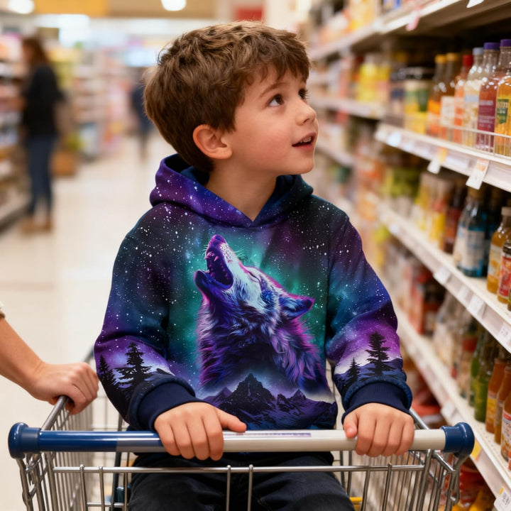 Fanient Kinder Junge Mädchen Hoodies 3D Drucken lebendige Tier Cartoon Grafik Sweatshirt Tasche Pull