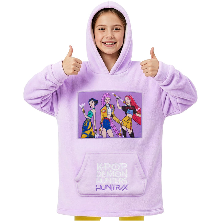 KPop Demon Hunters Offiziell Hoodie Mädchen Teenager 6-14 Jahre, Weicher Oversize Poncho Mit Känguru