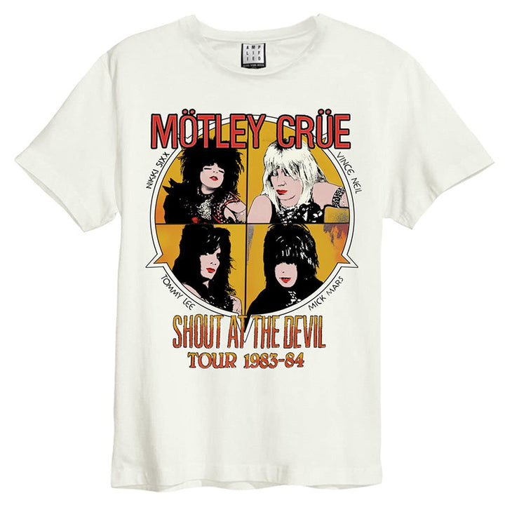 Amplified Shirt Mötley Crüe - Shout at The Devil Vintage White L