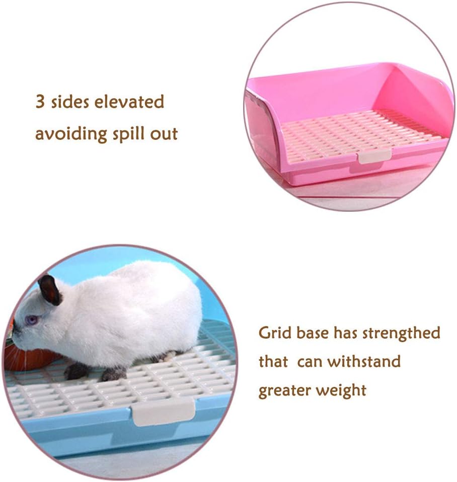 Oncpcare Super grosse Kaninchentoilette, kleine Tiertoilette, quadratisch, Kaninchentoilette, Meersc