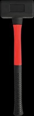 KUNZER 7GH25 Gummihammer 2,5kg - Rückschlagfreier Schonhammer mit Gummikopf - Kunststoffstiel - Stah