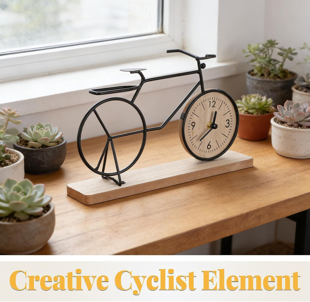 Toyvian Vintage Fahrrad Uhr Präzisem Analogwerk Kreative Schreibtisch Uhr für Regal und Kaffeetisch