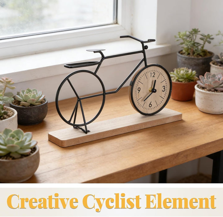 Toyvian Vintage Fahrrad Uhr Präzisem Analogwerk Kreative Schreibtisch Uhr für Regal und Kaffeetisch