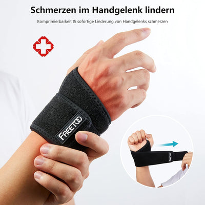 FREETOO 2er-Pack Handgelenk Bandagen, Handgelenkbandage Damen und Herren für Sehnenscheidenentzündun