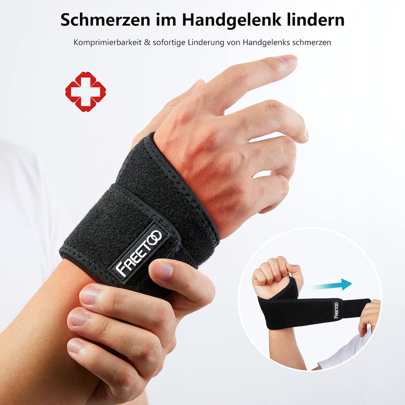 FREETOO 2er-Pack Handgelenk Bandagen, Handgelenkbandage Damen und Herren für Sehnenscheidenentzündun