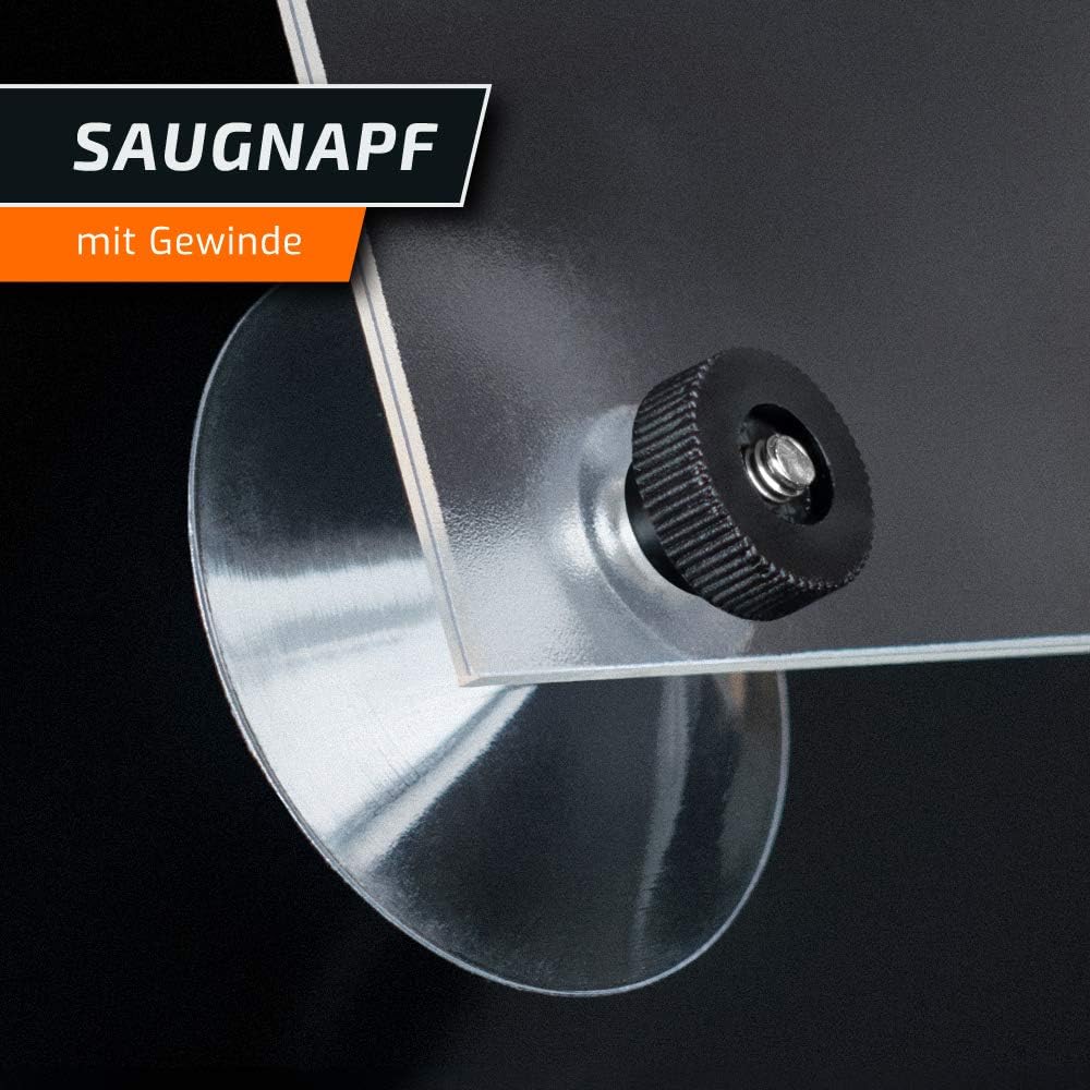 Saugnäpfe Ø 50 mm | M4 Gewinde – Länge 6 mm | V2A Edelstahl | Rändelmutter | DHL-Versand | HOCHWERTI