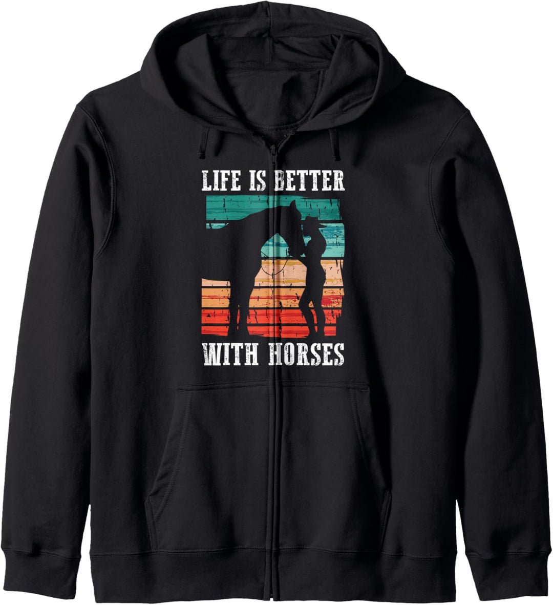 Life is better with horses Kapuzenjacke