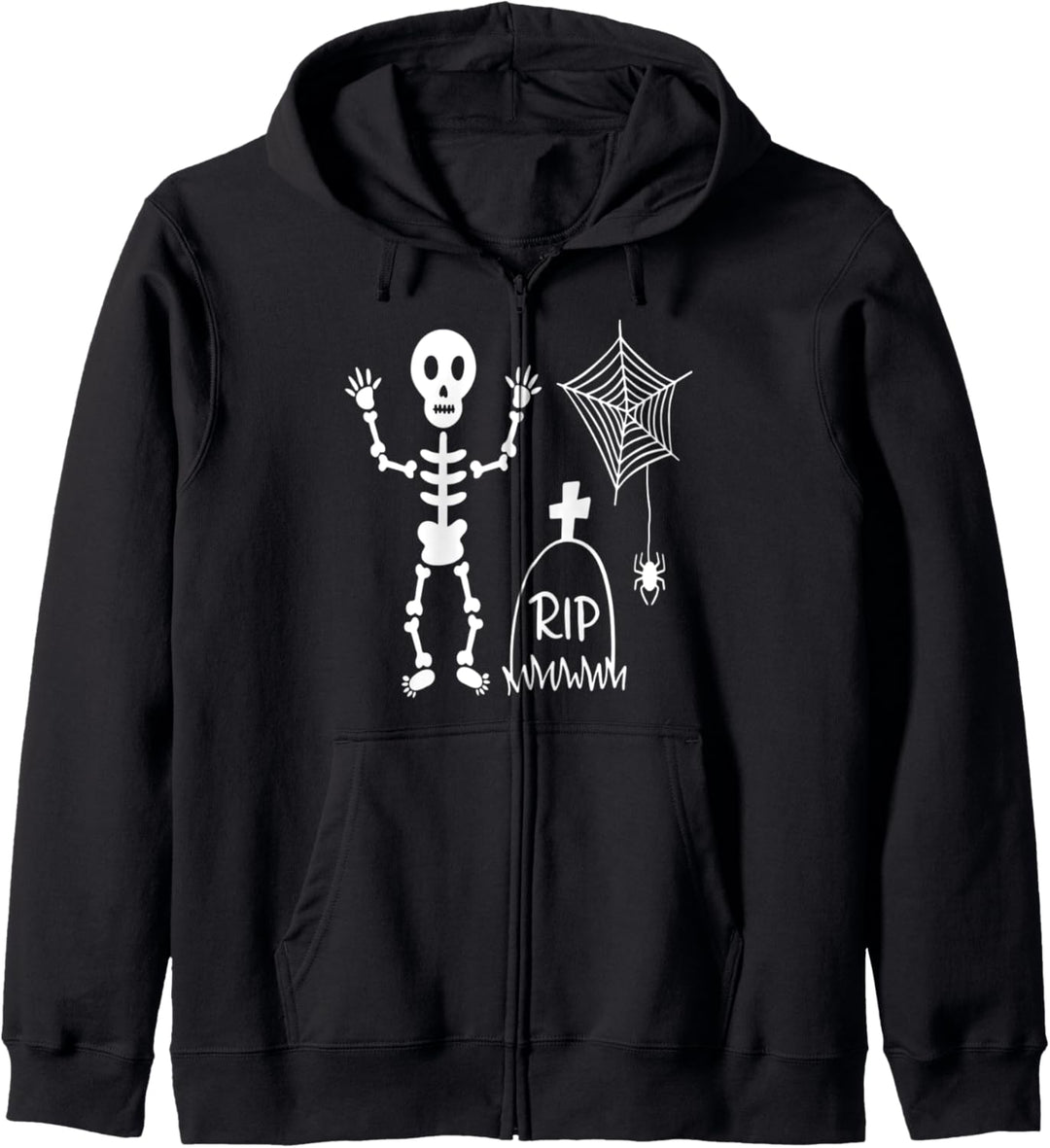 Cute Skeleton Graveyard Spiderweb Halloween Kids School Kapuzenjacke