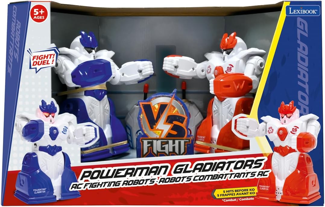 Lexibook, Powerman Gladiators Roboter, ROBDUOLXB | RC-Kampfroboter, Duell-Modus, 5 Treffer zum KO, B