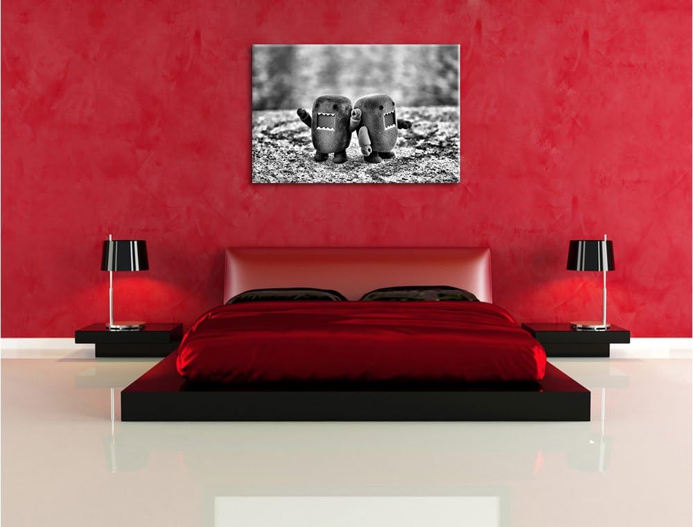 Pixxprint Rawr Monsterpuppen als Leinwandbild/Grösse: 100x70 / Wandbild/Kunstdruck/fertig bespannt,