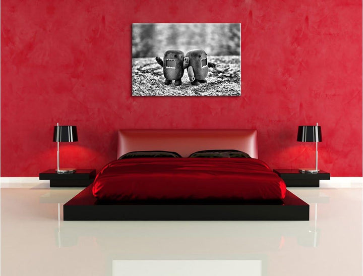 Pixxprint Rawr Monsterpuppen als Leinwandbild/Grösse: 100x70 / Wandbild/Kunstdruck/fertig bespannt,